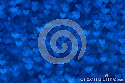 Defocused abstract blue hearts light background Stock Photo