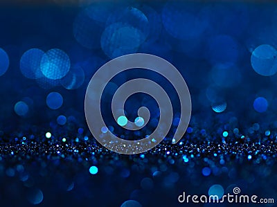 Defocused abstract blue lights background . bokeh lights. Stock Photo