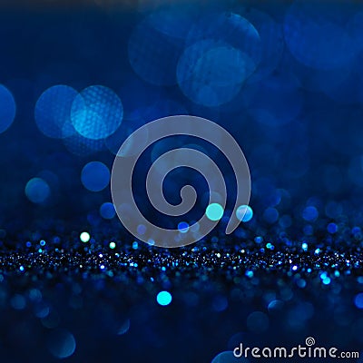 Defocused abstract blue lights background . bokeh lights. Stock Photo