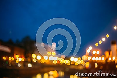 Defocused Blue Boke Bokeh Urban City Background Stock Photo