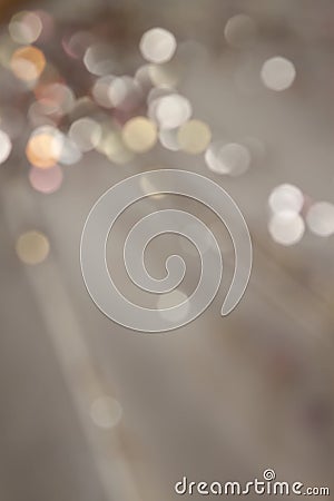 Defocused bokeh colorful blured lights with grey neutral background Stock Photo