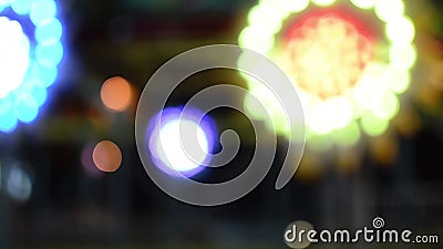 Defocused Bokeh Lights made from Scary Attractions Stock Photo