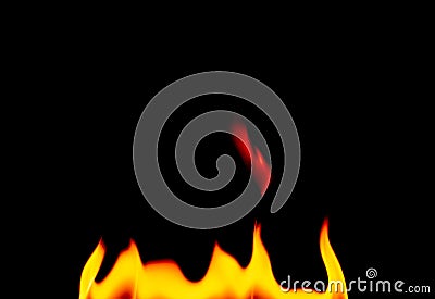 Defocused Burning Flames on a Black Background Stock Photo