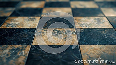 Defocused chessboards overlapping one another creating a mazelike effect Stock Photo