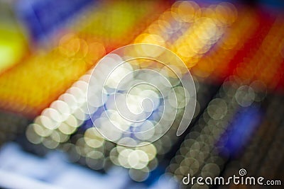 Defocused colorful bokeh lights in black abstract for background Stock Photo