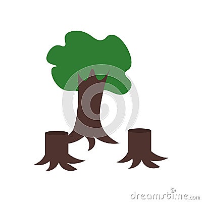 Deforestation icon vector sign and symbol isolated on white background, Deforestation logo concept Vector Illustration