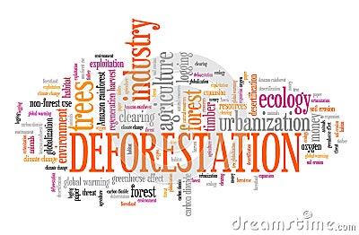 Deforestation word cloud Stock Photo