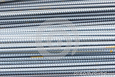 The deform bar, the steel deform bar pile Stock Photo