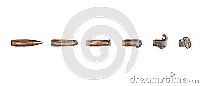 Deformed flattened out bullets Stock Photo