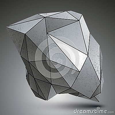 Deformed sharp metallic stone shaped object Vector Illustration