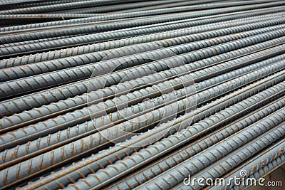 Deformed steel bars Stock Photo