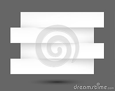 Deformed white square with cut strips Vector Illustration