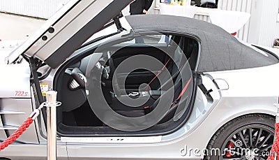 Deggendorf, Germany - 23. APRIL 2016: interior of Silver Mercedes McLaren SLR 722s during the luxury cars presentation in Editorial Stock Photo