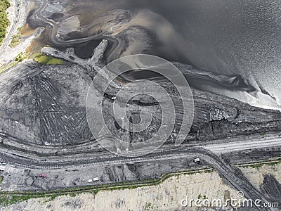 Degraded landscape in south of Poland. Destroyed land. View from Stock Photo