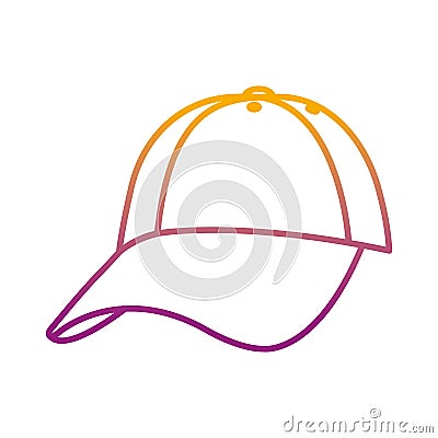 Degraded line cap casual textile style accessory Vector Illustration