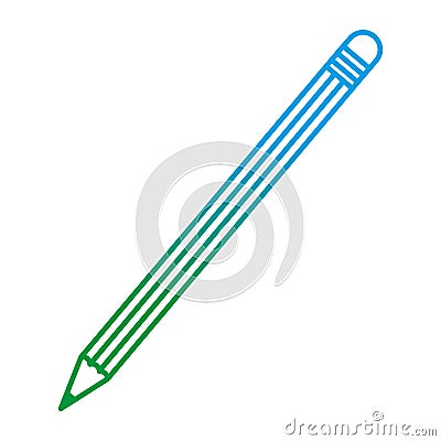 Degraded line wood pencil object school style Vector Illustration