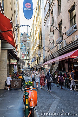 Degraves street in Melbourne, Australia Editorial Stock Photo