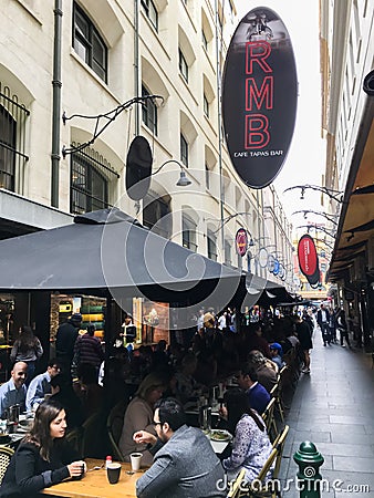 Degraves Street in MELBOURNE AUSTRALIA Editorial Stock Photo