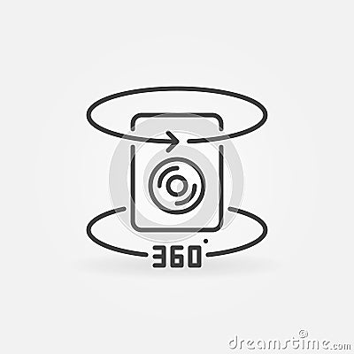 360-degree Camera linear vector concept simple icon Vector Illustration