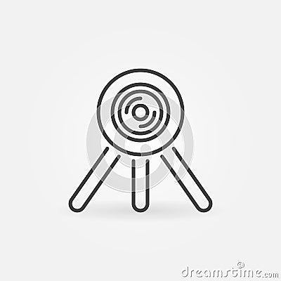 360 degree camera on tripod outline vector icon Vector Illustration