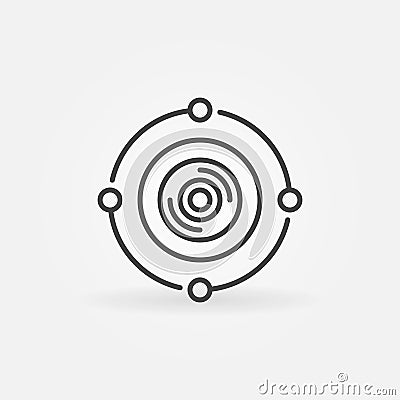 360-degree camera vector concept icon in thin line style Vector Illustration