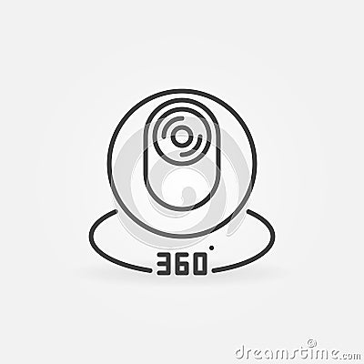 360 degree camera vector concept icon in thin line style Vector Illustration