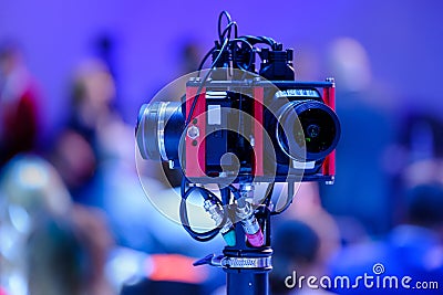 360 degree camera working Stock Photo