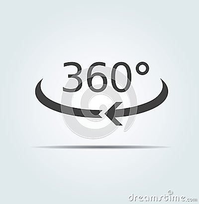 360 degree circular rotation. Vector arrows. Refresh and reload icon Vector Illustration
