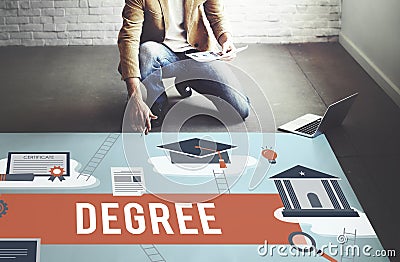 Degree Diploma Bachelor Master Expertise Wisdom Concept Stock Photo