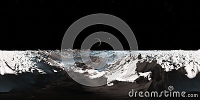 360 degree Europa surface, mysterious icy moon of Jupiter, equirectangular projection, environment map. HDRI spherical panorama Cartoon Illustration