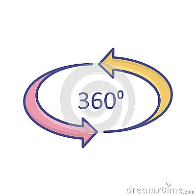360 degree Flat inside vector icon which can easily modify or edit Vector Illustration