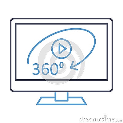 360 degree Flat inside vector icon which can easily modify or edit Vector Illustration
