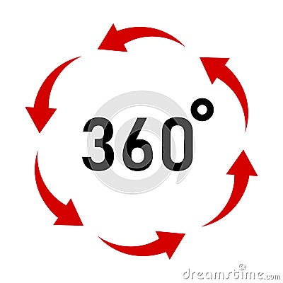 360 degree icon Vector Illustration