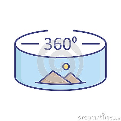 360 degree image Flat inside vector icon which can easily modify or edit Vector Illustration