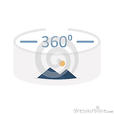 360 degree image Flat inside vector icon which can easily modify or edit Vector Illustration
