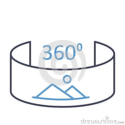 360 degree image Flat inside vector icon which can easily modify or edit Vector Illustration