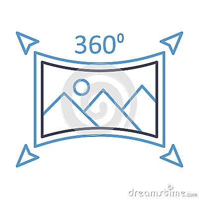 360 degree image Flat inside vector icon which can easily modify or edit Vector Illustration