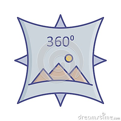 360 degree image Flat inside vector icon which can easily modify or edit Vector Illustration