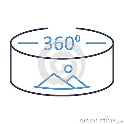360 degree image Flat inside vector icon which can easily modify or edit Vector Illustration