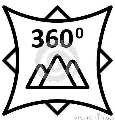 360 degree image Isolated Vector icon which can easily modify or edit Stock Photo