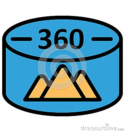 360 degree image Isolated Vector icon which can easily modify or edit Stock Photo