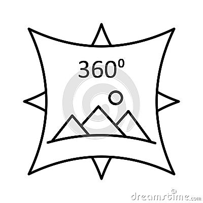 360 degree image Line Style vector icon which can easily modify or edit Vector Illustration