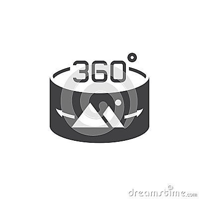 360 Degree Panorama Image sign. vector icon Vector Illustration