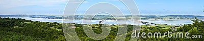 180 degree panorama of missouri river Stock Photo