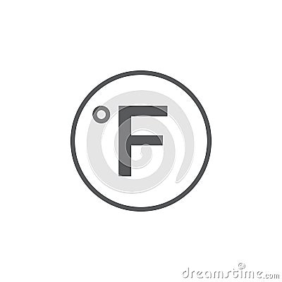 Degree sign, Fahrenheit icon isolated on white background. Vector illustration. Vector Illustration