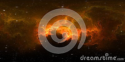 360 degree space nebula panorama, equirectangular projection, environment map. HDRI spherical panorama. Space background Cartoon Illustration