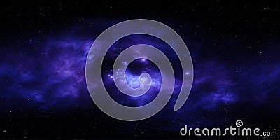 360 degree stellar space background with nebula. Panorama, environment 360 HDRI map. Equirectangular projection Cartoon Illustration