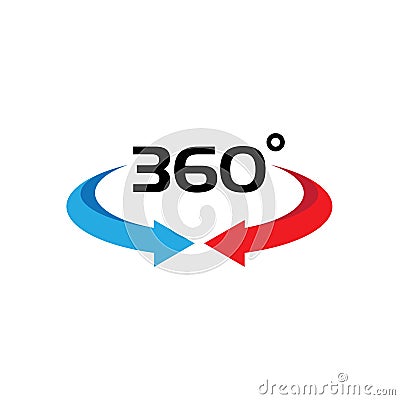 360 Degree View Related Vector Icons Vector Illustration