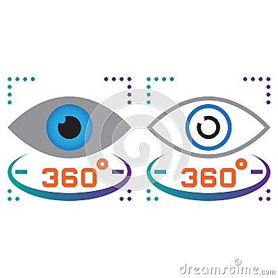 360 degree vision line icon, outline and solid vector sign, line Vector Illustration