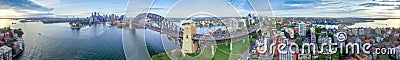 360 degrees aerial panoramic view of Sydney Harbour Editorial Stock Photo